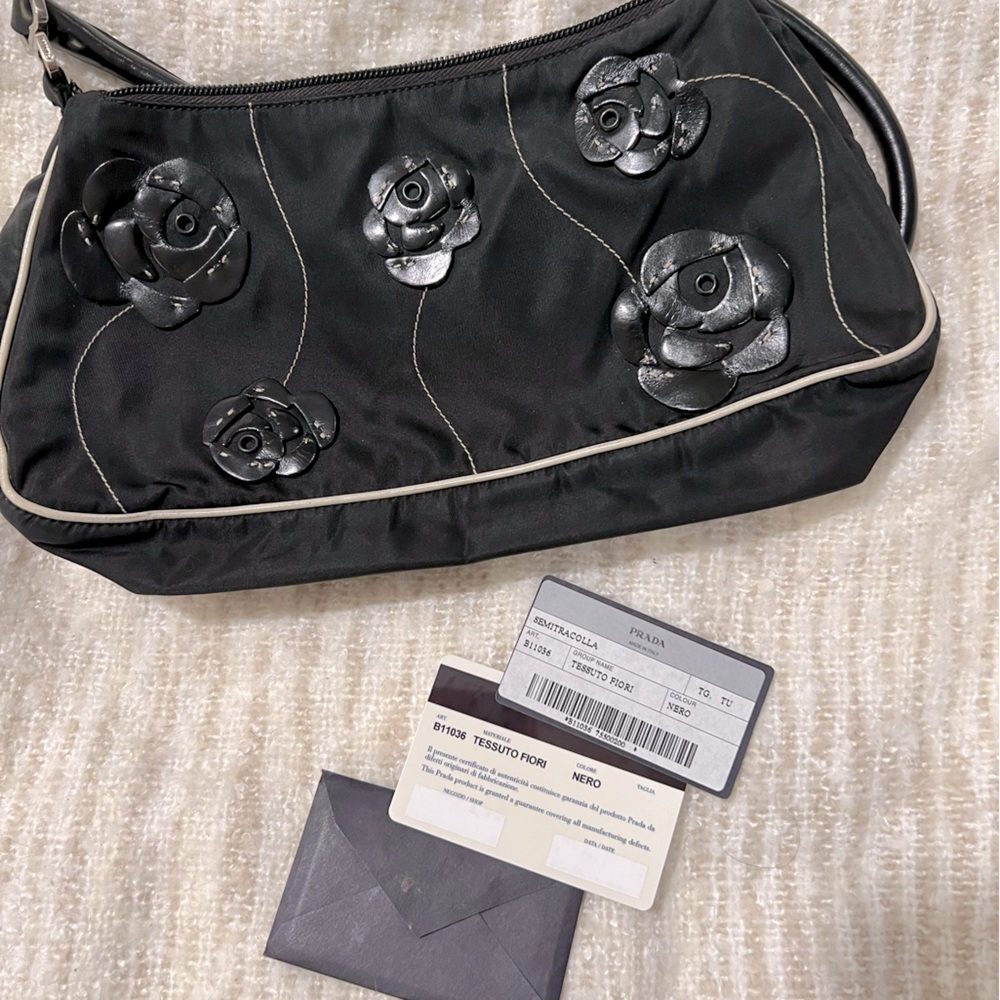 Prada “Tessuto fiori” nylon purse with flowers